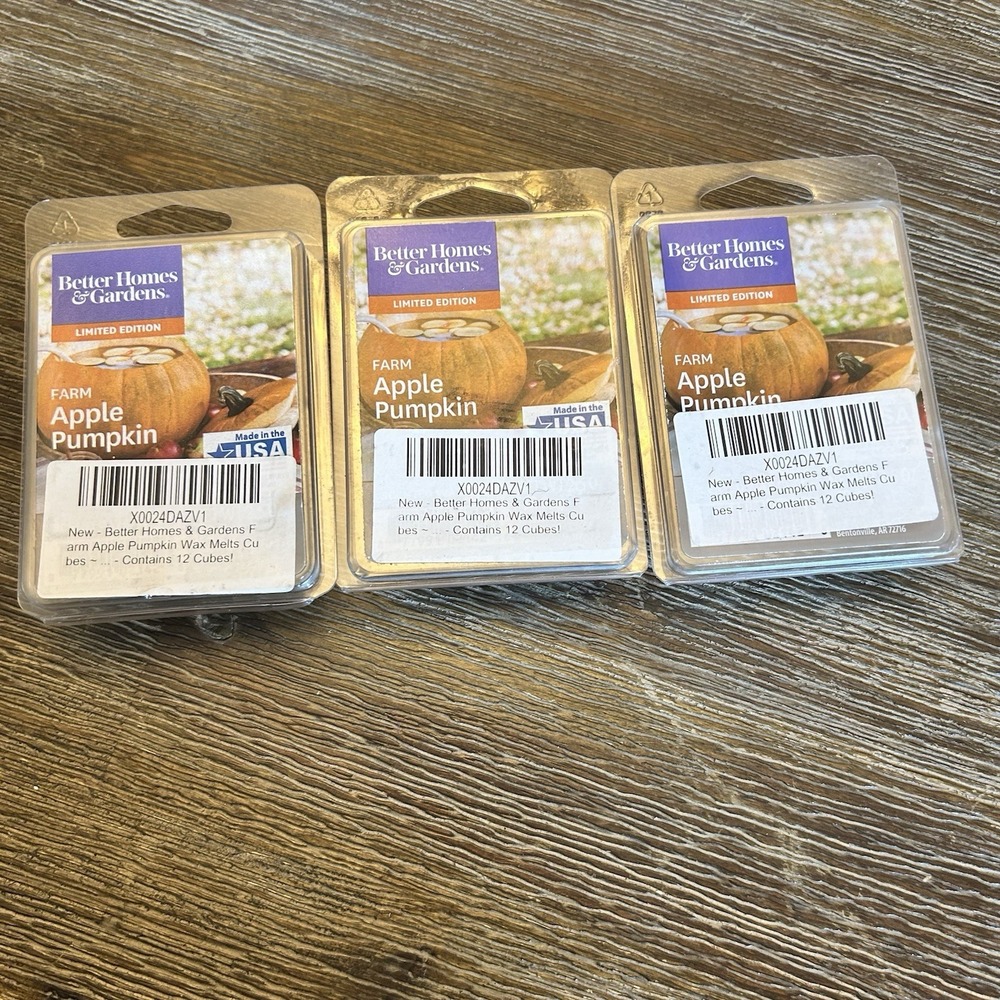 3‎ Better Homes and Gardens Farm Apple Pumpkin Wax Packs 18 Cubes